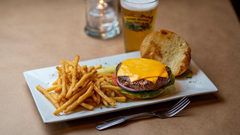 Cheeseburger with side of french fries