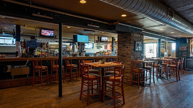 Bar area with high top seating